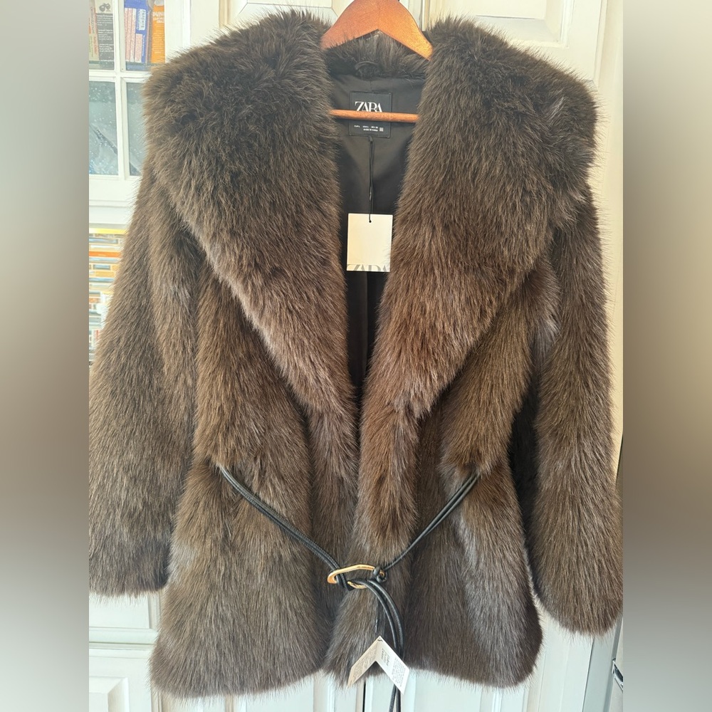 Zara Dark Brown Teddy Jacket